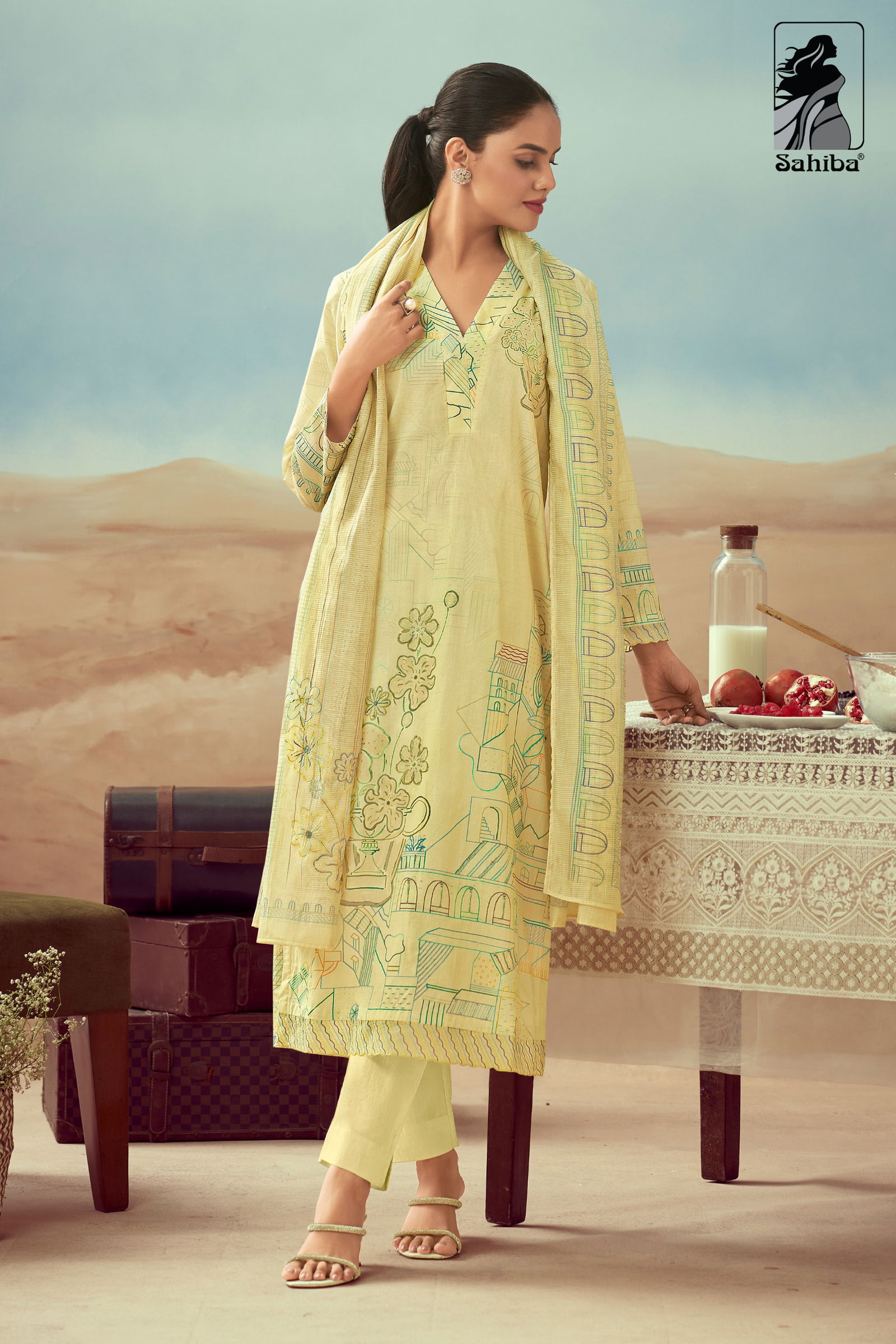 Rashi By Sahiba Lawn Cotton Digital Printed Dress Material Suppliers In India
